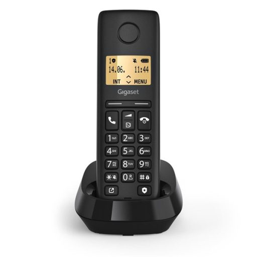 GIGASET DECT telefon, PURE 100, fekete
