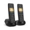 GIGASET DECT telefon, PURE 100 Duo, fekete