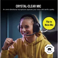   CORSAIR Vezetékes Headset, HS55 Gaming, Ultrakönnyű, Jack dugós, fekete