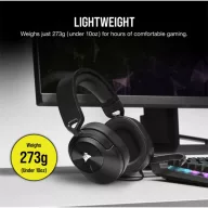   CORSAIR Vezetékes Headset, HS55 Gaming, Ultrakönnyű, Jack dugós, fekete