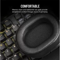   CORSAIR Vezetékes Headset, HS55 Gaming, Ultrakönnyű, Jack dugós, fekete