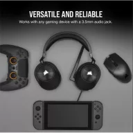   CORSAIR Vezetékes Headset, HS55 Gaming, Ultrakönnyű, Jack dugós, fekete