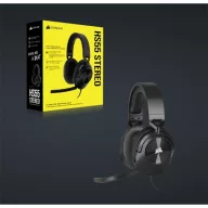   CORSAIR Vezetékes Headset, HS55 Gaming, Ultrakönnyű, Jack dugós, fekete
