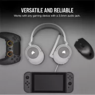   CORSAIR Vezetékes Headset, HS55 Gaming, Ultrakönnyű, Jack dugós, fehér