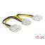 DELOCK Tápkábel 2x 4 pin Molex male > 8 pin EPS male 15cm