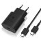 BLACKBIRD Hálózati Töltő 25W TR145 PD USB-C + USB-C Adatkábel 1m, Fekete (Gyári kivitel)