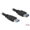 DELOCK kábel USB 5 Gbps Type-A male / female hosszabbító 3m fekete
