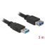 DELOCK kábel USB 5 Gbps Type-A male / female hosszabbító 3m fekete