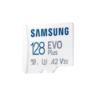   SAMSUNG Memóriakártya, EVO Plus microSDXC kártya ,128GB, UHS-1, U3, V30, A2, + SD Adapter, R160/W