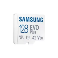   SAMSUNG Memóriakártya, EVO Plus microSDXC kártya ,128GB, UHS-1, U3, V30, A2, + SD Adapter, R160/W