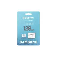   SAMSUNG Memóriakártya, EVO Plus microSDXC kártya ,128GB, UHS-1, U3, V30, A2, + SD Adapter, R160/W