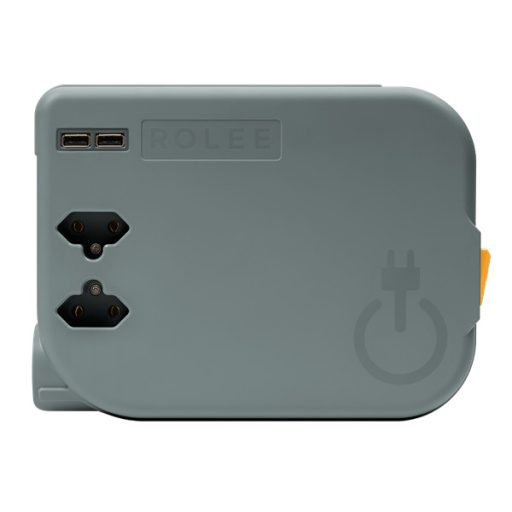 ROLEE M automata hosszabbító, 2db földeletlen aljzat + 2db USB aljzat, 4m, Grafitszürke
