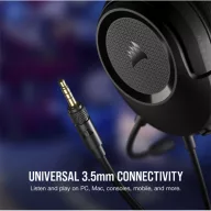   CORSAIR Vezetékes Headset, HS35 v2 Gaming, Multiplatform, carbon