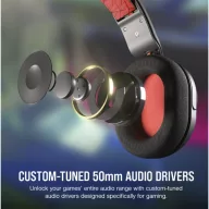   CORSAIR Vezetékes Headset, HS35 v2 Gaming, Multiplatform, carbon