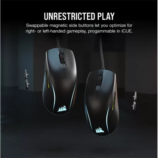 CORSAIR Vezetékes Egér Gaming, M75 RGB, Ultra-könnyű, RGB Világítás, 26000dpi, fekete