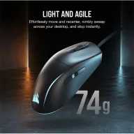   CORSAIR Vezetékes Egér Gaming, M75 RGB, Ultra-könnyű, RGB Világítás, 26000dpi, fekete