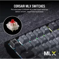   CORSAIR Vezeték Nélküli Billentyűzet Gaming, K65 PLUS 75%, Mechanikus, MLX Red switch, US, fekete
