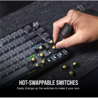   CORSAIR Vezeték Nélküli Billentyűzet Gaming, K65 PLUS 75%, Mechanikus, MLX Red switch, US, fekete