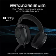   CORSAIR Vezetékes Headset, HS65 SURROUND Gaming, Dolby audio, carbon