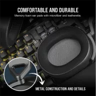  CORSAIR Vezetékes Headset, HS65 SURROUND Gaming, Dolby audio, carbon