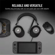   CORSAIR Vezetékes Headset, HS65 SURROUND Gaming, Dolby audio, carbon