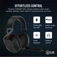   CORSAIR Vezetékes Headset, HS65 SURROUND Gaming, Dolby audio, carbon
