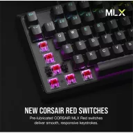   CORSAIR Vezetékes Billentyűzet Gaming, K70 CORE RGB, Mechanikus, MLX Red switch, 104 gombos, US, fekete