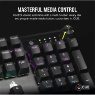   CORSAIR Vezetékes Billentyűzet Gaming, K70 CORE RGB, Mechanikus, MLX Red switch, 104 gombos, US, fekete