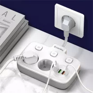   COLORWAY Hálózati elosztó, CW-CHE24PDW, 2 dugalj, 3xUSB-A, 1xUSB-C 2m, fekete