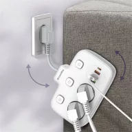   COLORWAY Hálózati elosztó, CW-CHE24PDW, 2 dugalj, 3xUSB-A, 1xUSB-C 2m, fekete