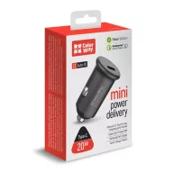   COLORWAY Autós töltő, CW-CHA028PD-GR, 1USB (Power Delivery Port USB Type-C (20W) szürke