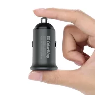   COLORWAY Autós töltő, CW-CHA028PD-GR, 1USB (Power Delivery Port USB Type-C (20W) szürke
