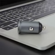   COLORWAY Autós töltő, CW-CHA028PD-GR, 1USB (Power Delivery Port USB Type-C (20W) szürke