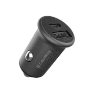   COLORWAY Autós töltő, CW-CHA029PD-GR, 2xUSB (Type-C PD20W + USB QC3.0 ) (38W) szürke