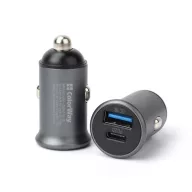   COLORWAY Autós töltő, CW-CHA029PD-GR, 2xUSB (Type-C PD20W + USB QC3.0 ) (38W) szürke