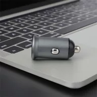   COLORWAY Autós töltő, CW-CHA029PD-GR, 2xUSB (Type-C PD20W + USB QC3.0 ) (38W) szürke