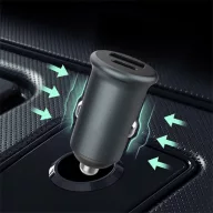   COLORWAY Autós töltő, CW-CHA029PD-GR, 2xUSB (Type-C PD20W + USB QC3.0 ) (38W) szürke