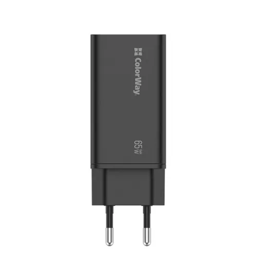 COLORWAY USB töltő adapter, GaN3 Pro Power Delivery (USB-A + 2 USB TYPE-C) (65W) fekete (CW-CHS039PD-BK)