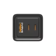   COLORWAY USB töltő adapter, GaN3 Pro Power Delivery (USB-A + 2 USB TYPE-C) (65W) fekete (CW-CHS039PD-BK)
