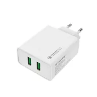  COLORWAY USB töltő adapter, 2USB Quick Charge 3.0 (36W) white (CW-CHS017Q-WT)