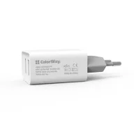   COLORWAY USB töltő adapter, 2USB AUTO ID 2.1A (10W) white (CW-CHS015-WT)