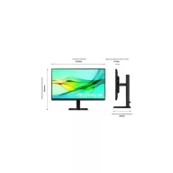   SAMSUNG IPS 100Hz monitor 27" S60UD, 2560x1440, 16:9, 350cd/m2, 5ms, DisplayPort/HDMI/3xUSB/USB-C/LAN, Pivot