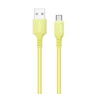   COLORWAY Kábel,  USB to Type-C (soft silicone) 2.4A 1m sárga