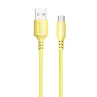   COLORWAY Kábel,  USB to Type-C (soft silicone) 2.4A 1m sárga