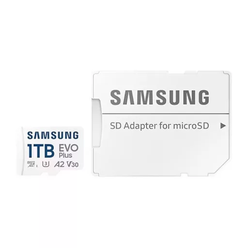 SAMSUNG Memóriakártya, EVO Plus microSDXC kártya, 1TB, UHS-1, U3, V30, A2, + SD Adapter, R160/W