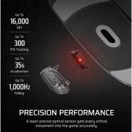   CORSAIR Vezetékes Egér Gaming, M55 Lightwight, 6 programozható gomb, Ultra-könnyű, 16000dpi, fekete