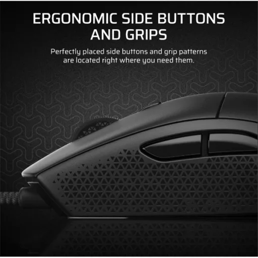 CORSAIR Vezetékes Egér Gaming, M55 Lightwight, 6 programozható gomb, Ultra-könnyű, 16000dpi, fekete