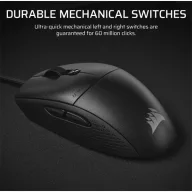   CORSAIR Vezetékes Egér Gaming, M55 Lightwight, 6 programozható gomb, Ultra-könnyű, 16000dpi, fekete