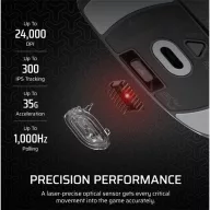   CORSAIR Vezeték Nélküli Egér Gaming, M55 Lightwight, 6 programozható gomb, Ultra-könnyű, 16000dpi, fekete