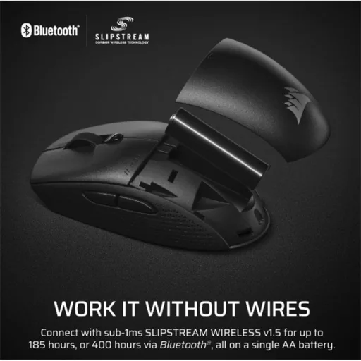 CORSAIR Vezeték Nélküli Egér Gaming, M55 Lightwight, 6 programozható gomb, Ultra-könnyű, 16000dpi, fekete